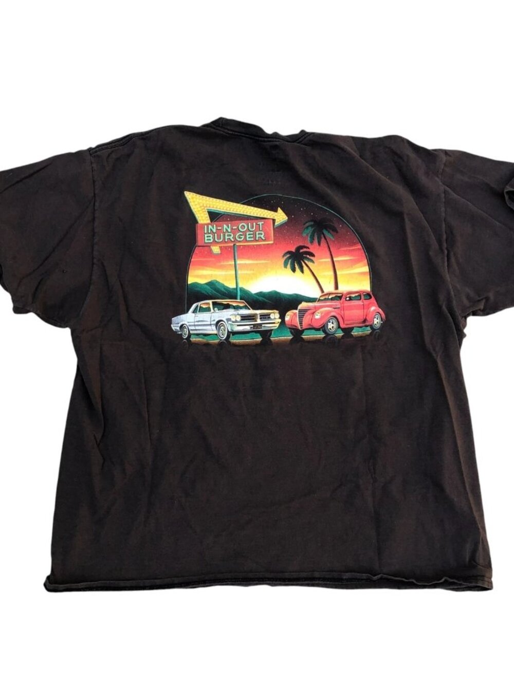 IN N OUT BURGER Sunset T Shirt Men's 2XL Black Short Sleeve Crew